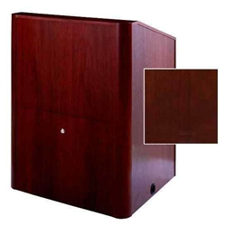 Sound-Craft MMR48V-Dark Cherry Stained Oak Instructor LG Series 48"H x 48"W Multimedia Lectern with Dark Cherry Stained Oak Wood Veneer 